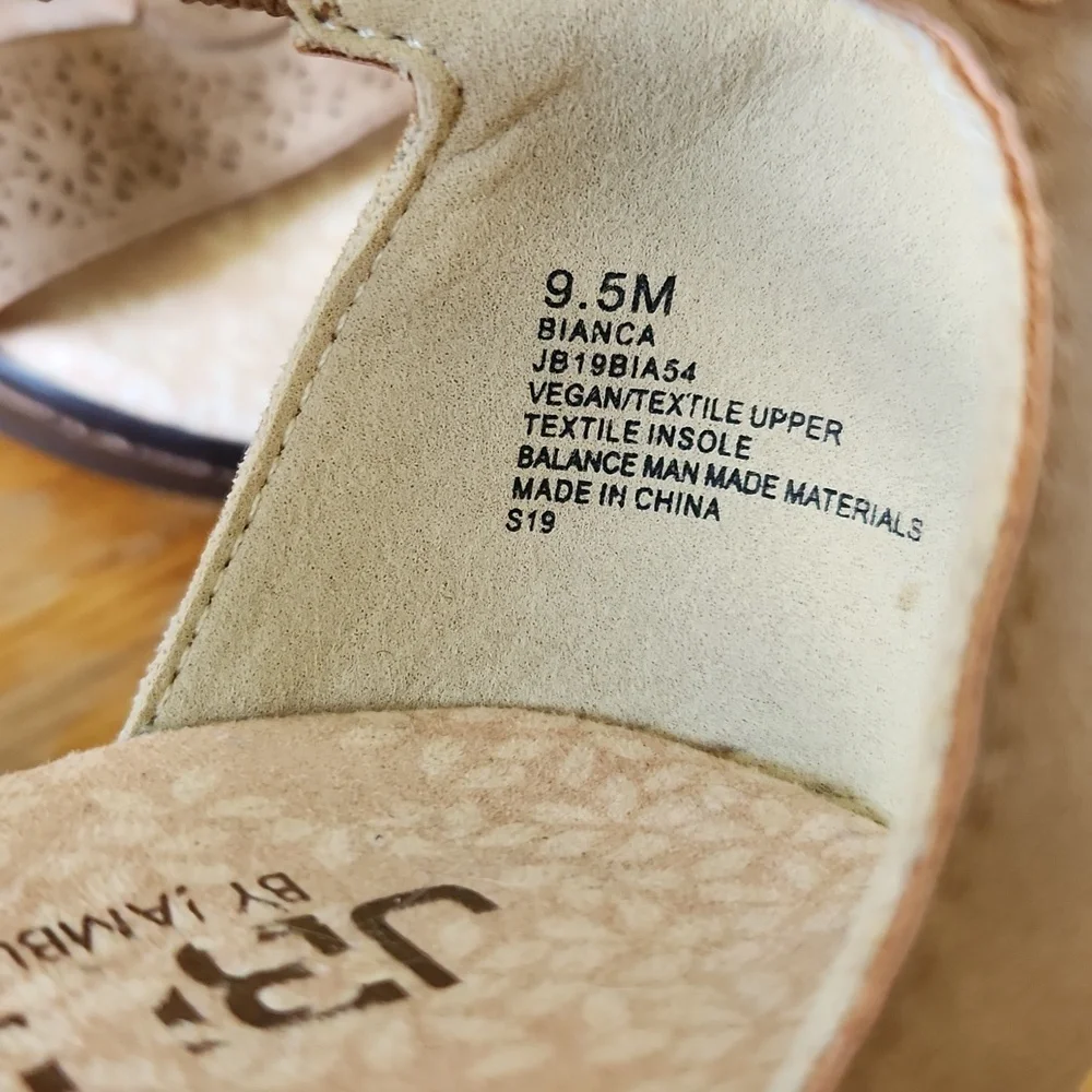 JBU byJAMBU Bianca Tan Wedge Strappy Sandal sz 9.5 - Picture 8 of 16